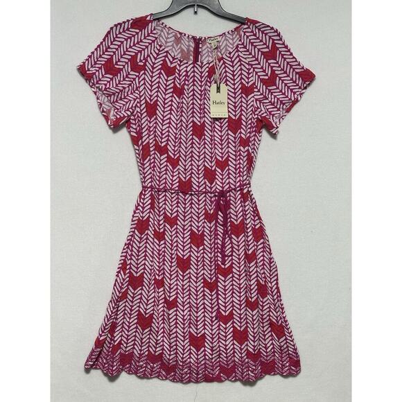 Hatley Dress Large geometric patterned Shift Dress Belted Boho Embroidery NWT - Picture 1 of 8